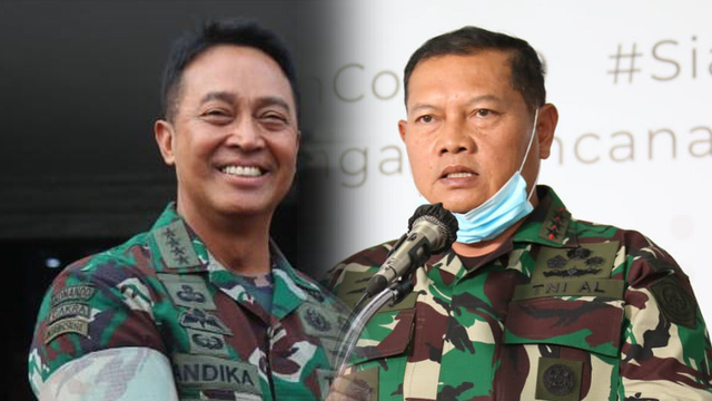 KSAD Jenderal TNI Andika Perkasa dan KSAL Laksamana TNI Yudo Margono. Foto: BNPB dan kumparan