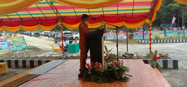 Kepala Dinas Kesehatan Kabupaten Maybrat Saat berikan sambutan