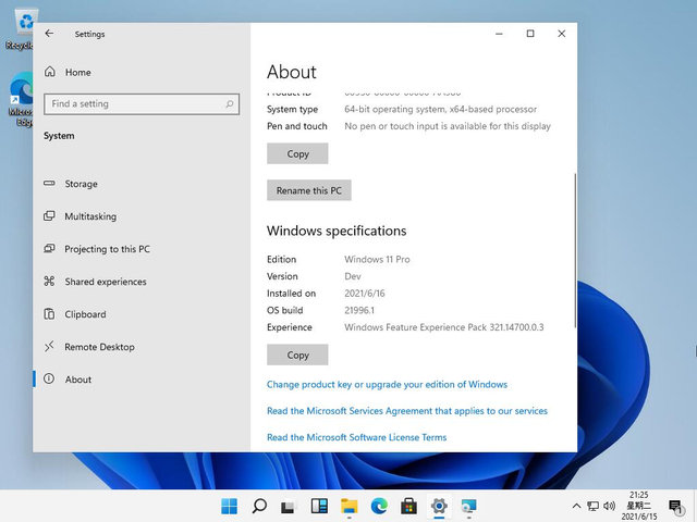 Tampilan Windows 11 yang bocor di internet. Foto: sdra_owen via Baidu Tieba