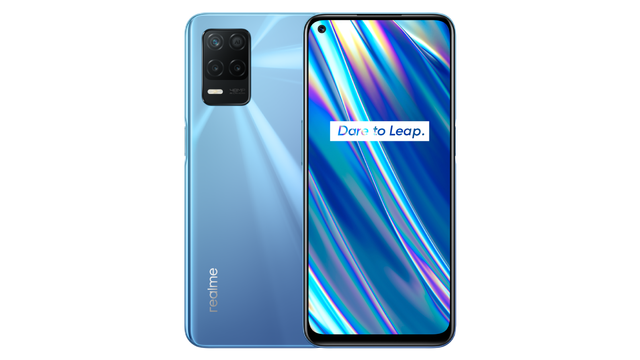 Smartphone Realme 8 5G warna Supersonic Blue. Foto: Dok. Realme