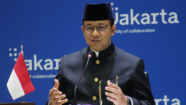 Gubernur DKI Jakarta Anies Baswedan saat Konferensi Tingkat Tinggi Kota Dunia 7th World Cities Summit (WCS) 2021 secara hybrid di Singapura.  Foto: PPID DKI Jakarta