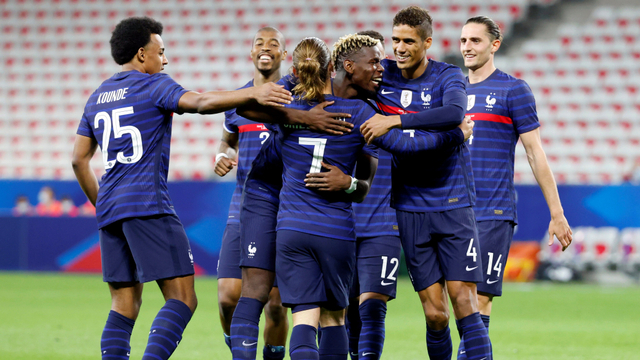 Selebrasi pemain Prancis. Foto: Eric Gaillard/Reuters
