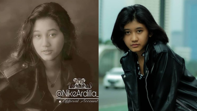 Potret Amel (Kanan), Perempuan yang Disebut Mirip Mendiang Nike Ardilla (Kiri). Foto: dok. Instagram @nikeardilla_id @iamaugustsap via IG @melamilia