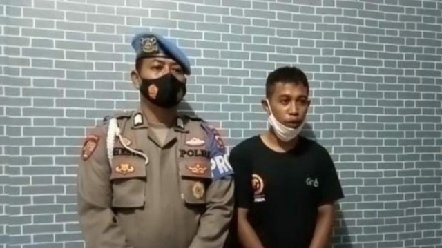 MF pria penyebar hoaks vaksin COVID-19 yang diamankan polisi. Foto: ANTARA