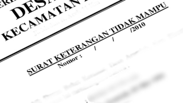 Ilustrasi Surat Keterangan TIdak Mampu. Foto: kumparan