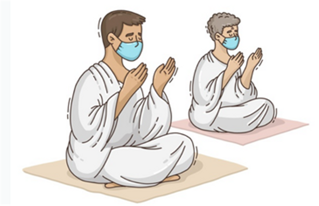 Orang yang sedang berhaji di bulan Dzulhijjah dan meminta doa. https://www.freepik.com/