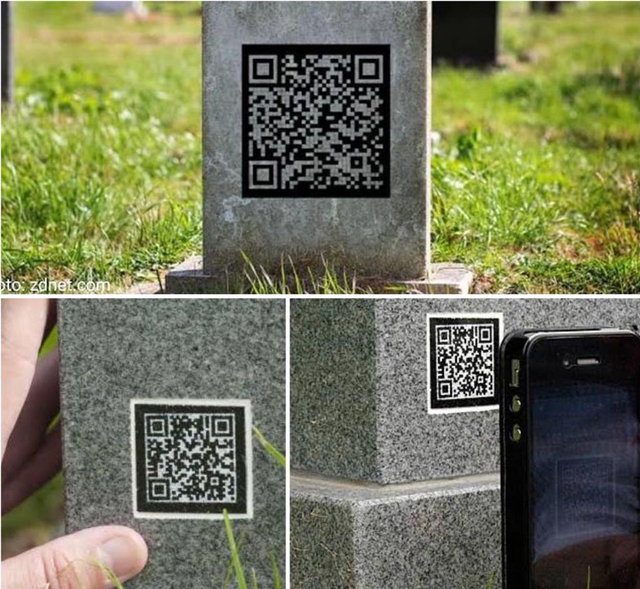 Pemakaman Chester Pearce di Inggris memakai QR Code agar keluarga bisa tetap terhubung dengan yang sudah mati. Foto: Istimewa.