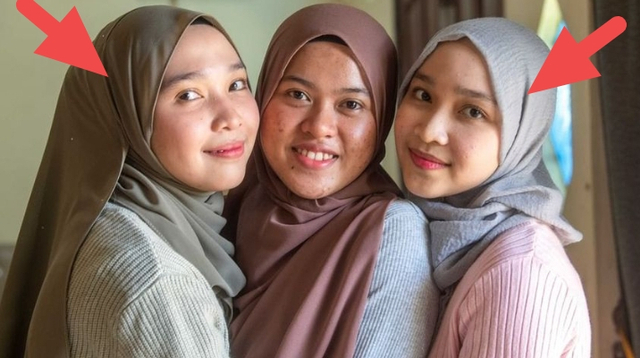 Kisah saudara kembar di Malaysia bernama Noratirah Husin (kiri) dan Adryani Iwani Ibeni Yanin (kanan) bertemu kembali setelah terpisah 20 tahun akibat kelalaian pihak rumah sakit. (Foto: Facebook/@SOA Fitriya)