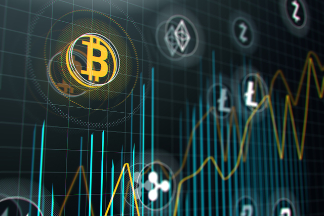 Ilustrasi grafik pasar saham kripto. Foto: Shutterstock