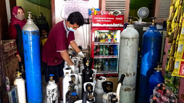 Suasana depot isi ulang oksigen di Semarang, Jawa Tengah. Foto: Dok. Istimewa