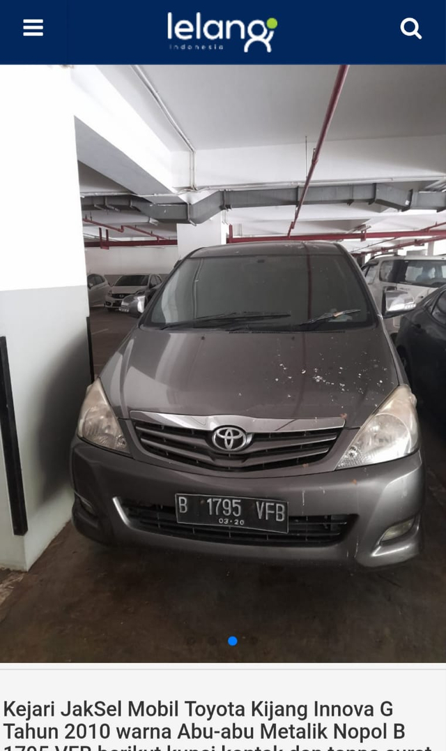 Lelang Toyota Innova murah. Foto: dok. Lelang.go.id