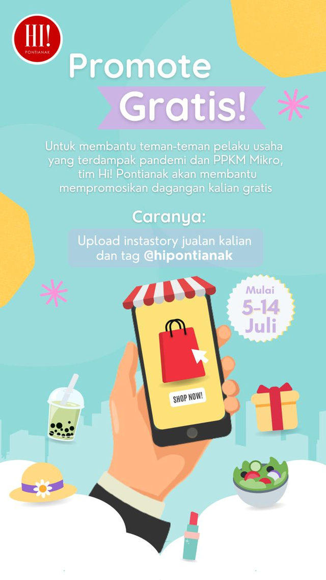 Hi!Pontianak memberikan promo gratis di Instastory. Foto: Dok. Hi!Pontianak