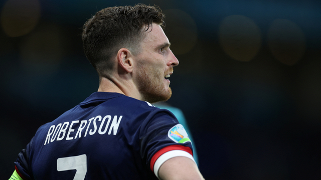 Andrew Robertson, Pemain Liverpool dan Kapten Timnas Skotlandia. Foto: LEE SMITH/POOL/AFP