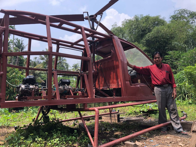 Kerangka helikopter yang dibuat Usman. (Foto: M Sobar Alfahri/Jambikita.id)