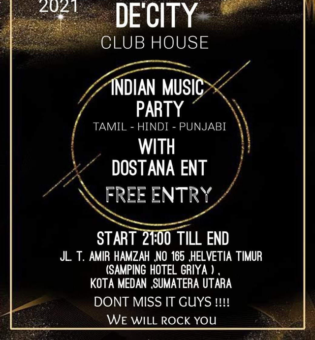 Flyer acara party India yang beredar di media sosial. Foto: Dok. Istimewa