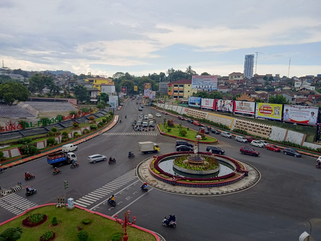 Potret Bundaran Gajah Kota Bandar Lampung | Foto: Sidik Aryono/Lampunggeh