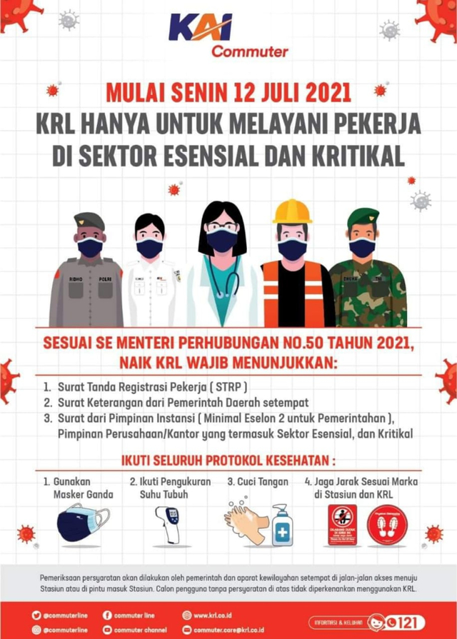 KRL Hanya Layani Pekerja di Sektor Esensial dan Kritikal. Foto:  KAI Commuter