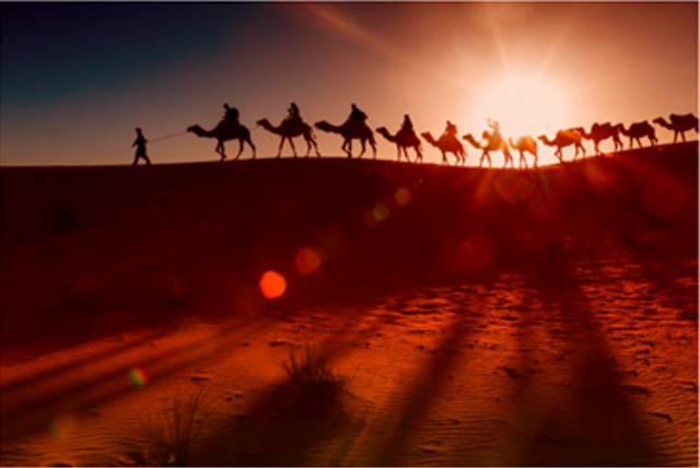 Ilustrasi Abu Bakar dan Rasulullah saat berhijrah. https://www.freepik.com/