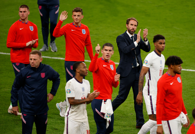 Gareth Southgate dan skuat The Three Lions. (Sumber: Twitter @EURO2020).