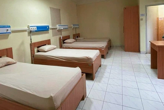 Ruang perawatan di Rumah Sakit (RS) Darurat COVID-19 Asrama Haji di Pondok Gede, Jakarta.  Foto: Instagram/@kemenpupr