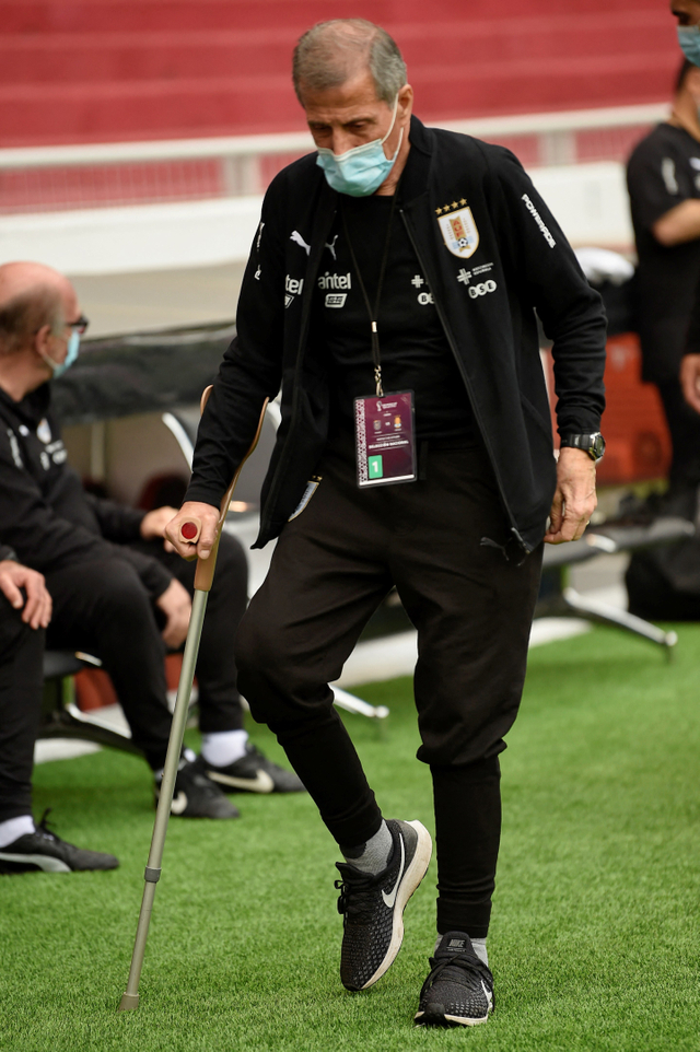 Pelatih Timnas Uruguay, Oscar Tabarez. Foto: Rodrigo BUENDIA / various sources / AFP
