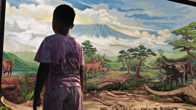 Sumber: Dokumentasi Pribadi/Foto Istimewa/ Diorama fosil hewan di Sangiran