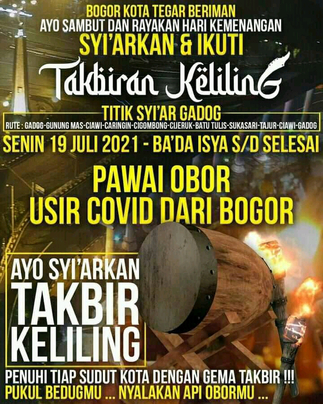 Beredar poster ajakan takbir kelilingi Kota dan Kabupaten Bogor. Foto: Dok. Istimewa