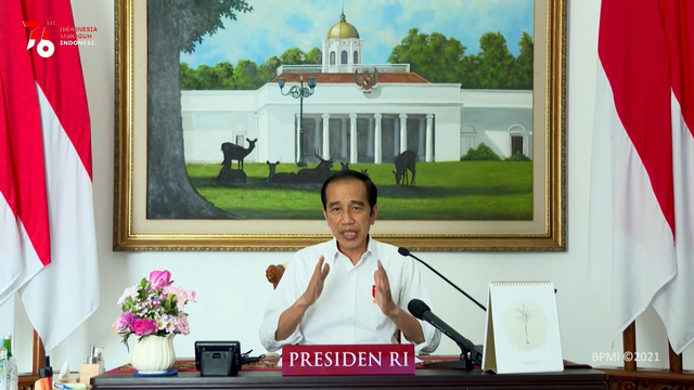 Pengarahan Presiden Joko Widodo kepada Kepala Daerah Se Indonesia Tahun 2021, secara virtual, Senin (19/7). Foto: Youtube/Sekretariat Presiden