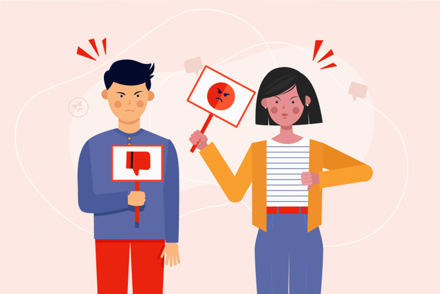 flat design person making complain. Dok : Freepik.com