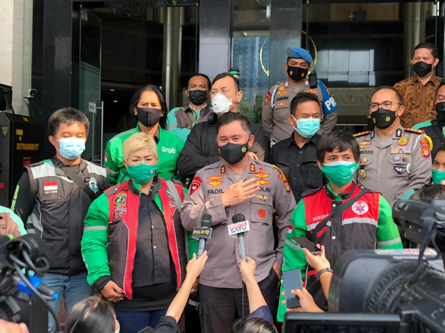 Kapolda Metro Irjen Pol Fadil Imran menerima perwakilan ojek online di Mapolda Metro Jaya. Foto: Dok. Istimewa