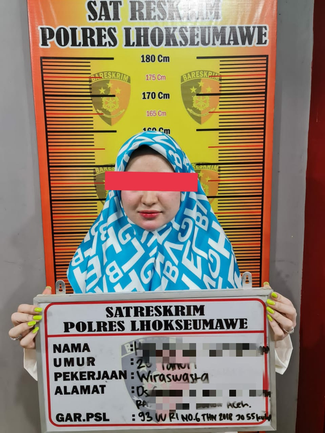 Selebgram yang jadi tersangka di Lhokseumawe, Aceh. Dok. Polisi