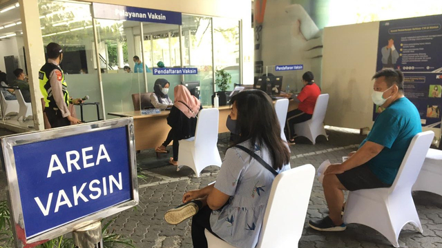 Area vaksinasi di Stasiun Gambir. Foto: KAI