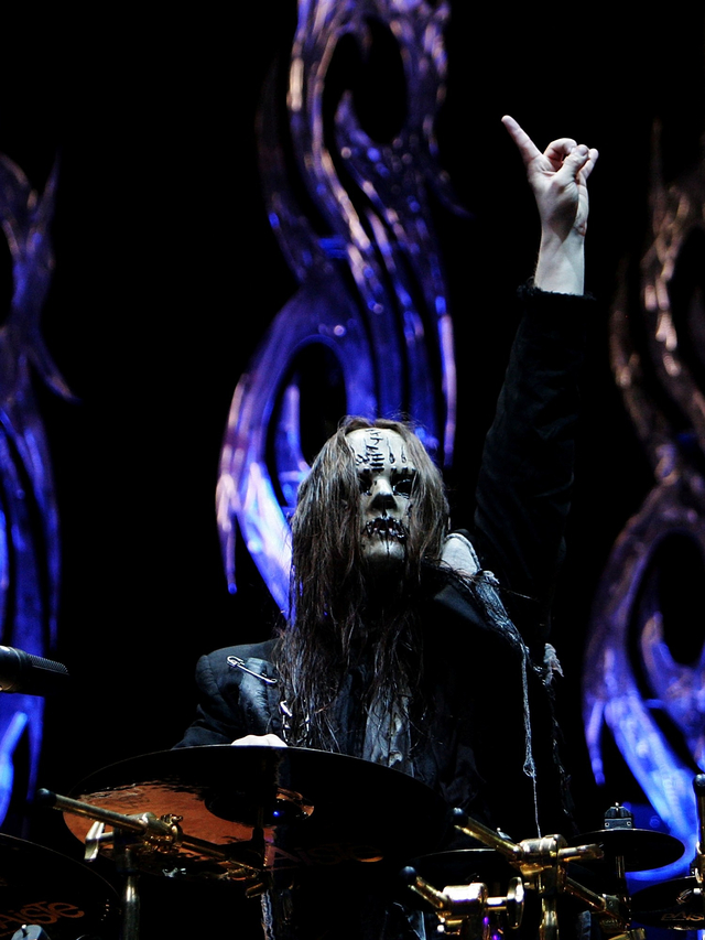 Drummer Joey Jordison dari band heavy metal Slipknot tampil saat konser di Acer Arena pada 26 Oktober 2008 di Sydney, Australia. Foto: Lisa Maree Williams/Getty Images