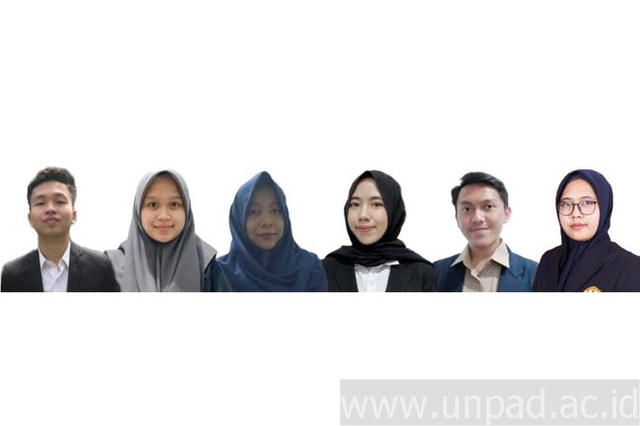 Kiri ke kanan: Kevin Reza Reynantha (Administrasi Bisnis), Iis Kurniasih (Kimia), Endang Juliansyah (Kimia), Tiara Zahra Shafira (Akuntansi), Rifky Adhia Pratama (Kimia) dan dosen pembimbing Rani Maharani, S.Si., M.Si., Ph.D.*