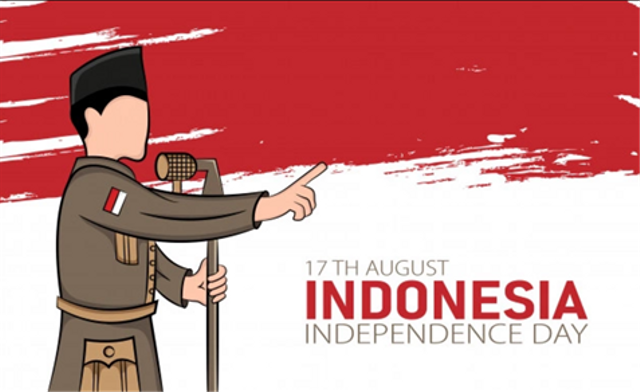 Memperingati HUT Republik Indonesia melaui pembacaan proklamasi. https://www.freepik.com/