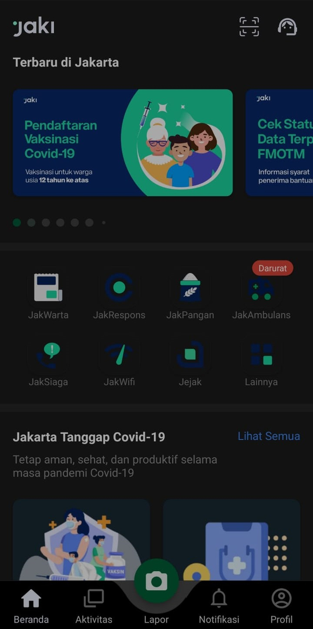 Tampilan aplikasi JAKI. Foto: Dok. Istimewa