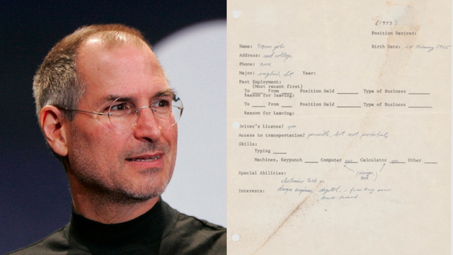 Steve Jobs dan surat lamaran kerja pertamanya dok AP Photo dan rarible.com
