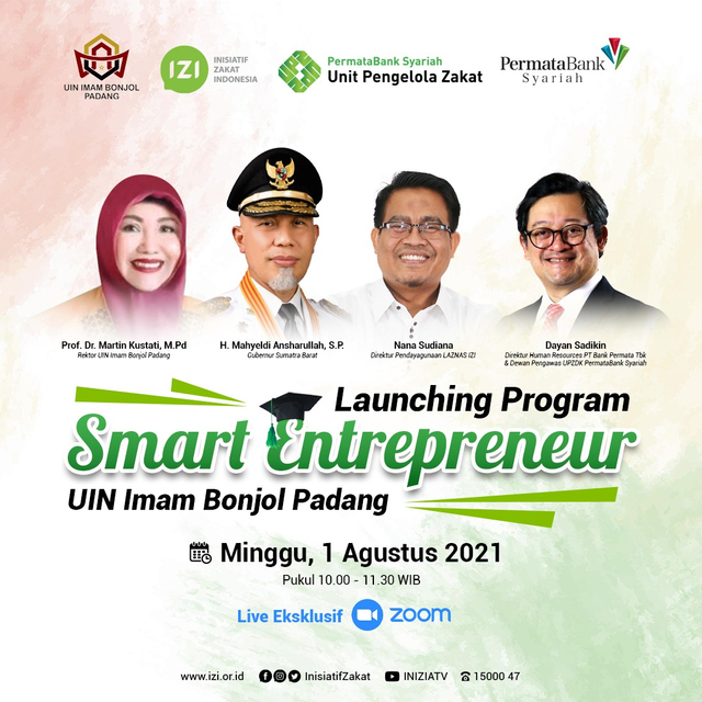 Gubernur Sumbar Launching “Smart Enterpreneur" UPZDK PermataBank Syariah dan IZI