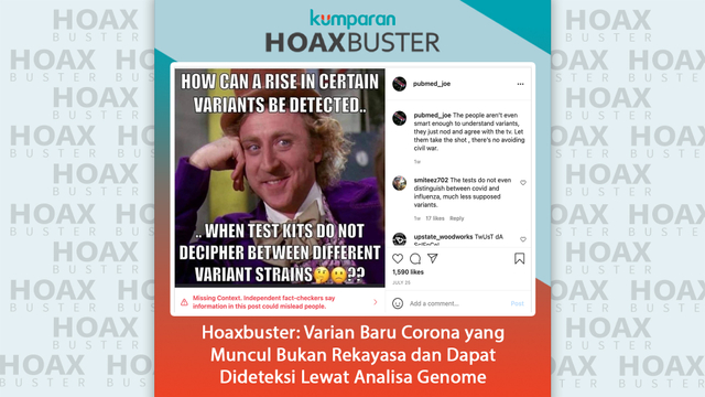 Hoaxbuster: Varian Baru Corona yang Muncul Bukan Rekayasa dan Dapat Dideteksi Lewat Analisa Genome sequencing.

 Foto: Dok. Istimewa