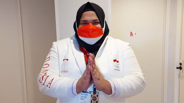 Nurul Akmal, atlet angkat besi asal Aceh di Olimpiade Tokyo 2020. Foto: Instagram/nurulakmal_12