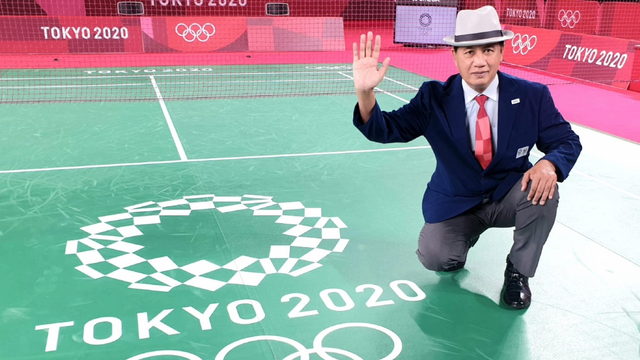 Wahyana, guru olahraga di SMP Negeri 4 Patuk Gunungkidul, yang memimpin partai puncak cabor bulu tangkis tunggal putri di Olimpiade Tokyo 2020 Foto: Dok. Wahyana