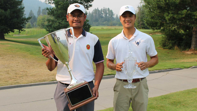 Pegolf Indonesia, Alfred Raja (kiri) memenangi Golf Pacific Northwets Men's Amateur di AS Foto: Twitter/@thePNGA