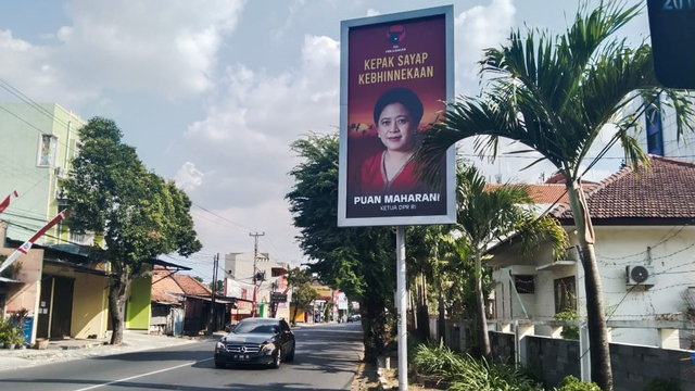 Salah satu baliho Puan Maharani yang terpasang di Kota Solo.