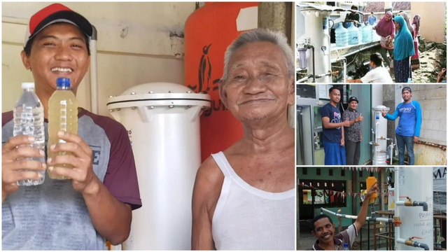 Program CSR HYDRO berbagi filter air gratis. Foto: dok