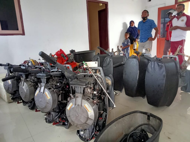 Barang bukti yang diamankan pihak kepolisian. Foto: Suratno Taib/TS