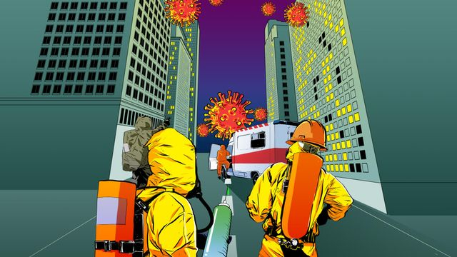 Ilustrasi petugas kesehatan perangi virus corona. (foto: kumparan)