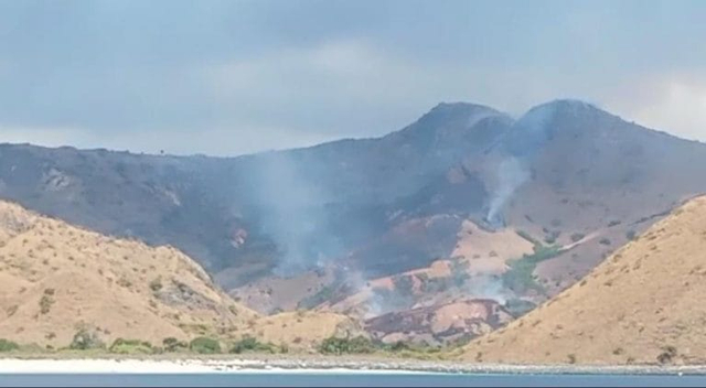 Padang Savana di di Laju Pamali sekitar Loh Wenci, bagian barat Pulau Komodo yang terbakar. Foto : Istimewa