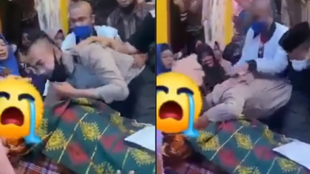 Polisi menangis ayahnya meninggal dunia. (Foto: Talenta Milenial/Facebook)