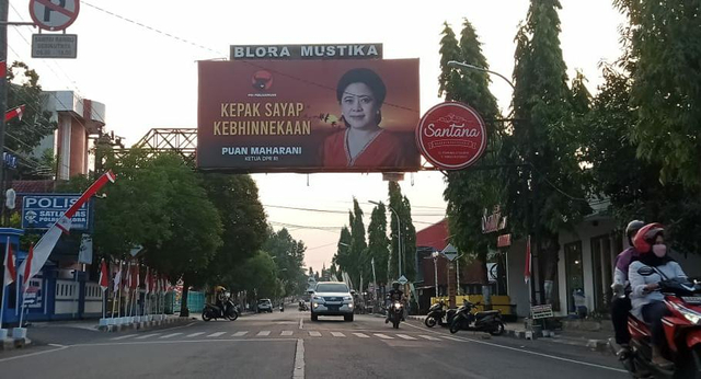 Billboard Puan Maharani di Blora, Jawa Tengah. Foto: Dok. Istimewa
