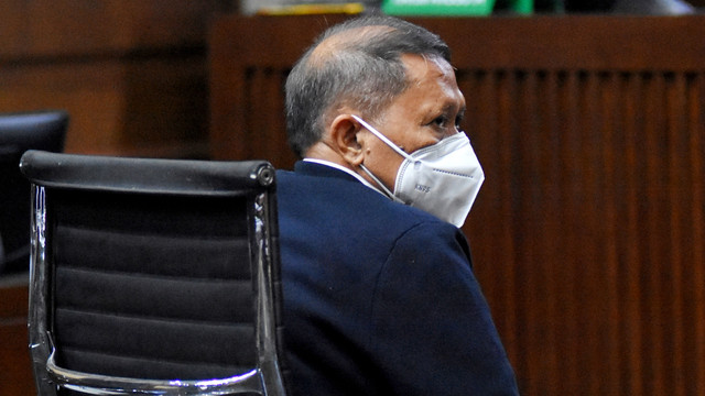Terdakwa mantan Direktur Utama PT Pelindo II Richard Joost Lino menjalani sidang perdana di Pengadilan Tipikor, Jakarta, Senin (9/8/2021). Foto: Indrianto Eko Suwarso/ANTARA FOTO